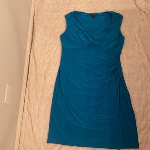 Lauren Ralph Lauren turquoise blue faux wrap dress